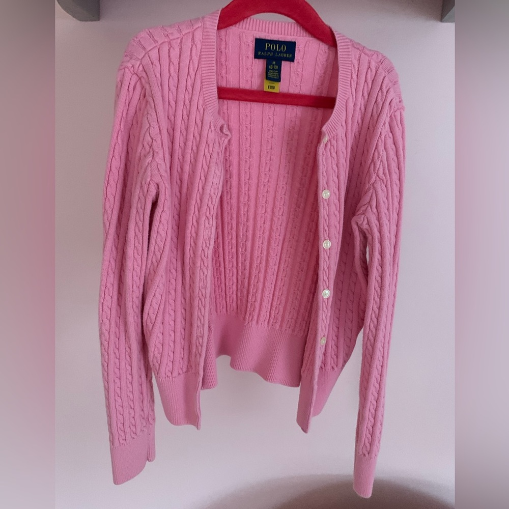 Ralph Lauren girls cotton pink cardigan
